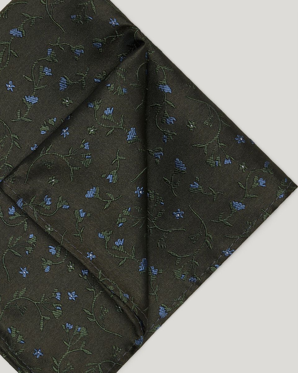 Tonal Floral Pocket Square, Khaki, hi-res